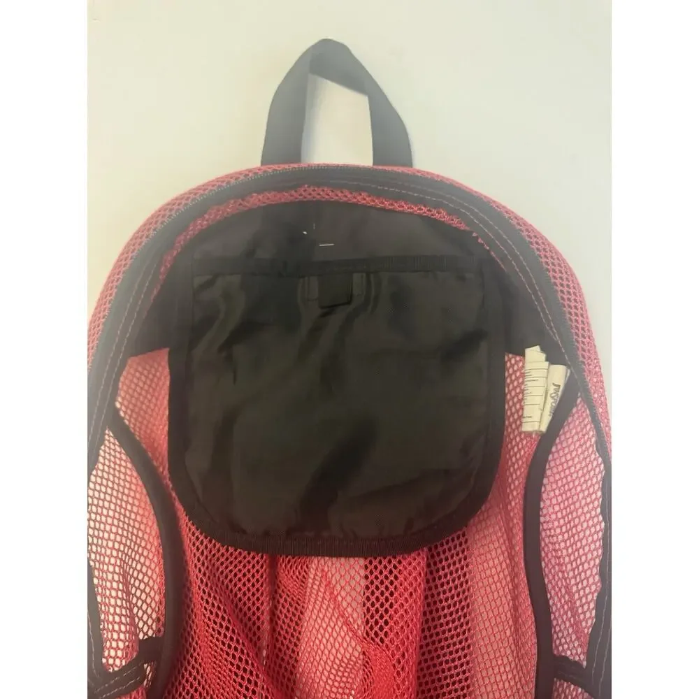 Vintage Y2K JanSport Pink Mesh Backpack Bookbag School Travel Bag